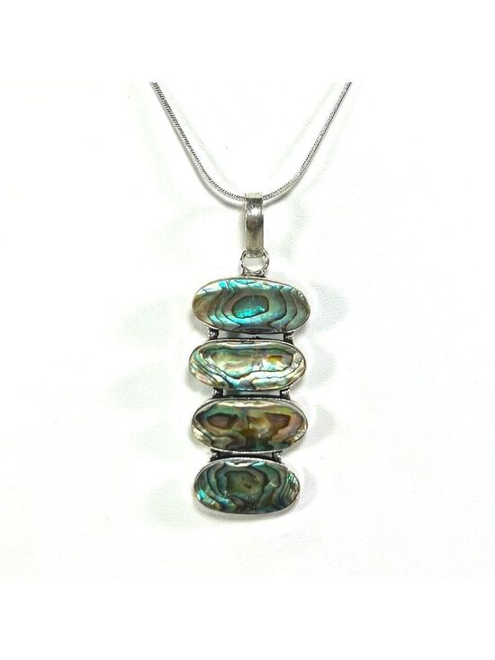 Jewelry - Abalone Shell 925 Multi Stone Gemstone Pendant
